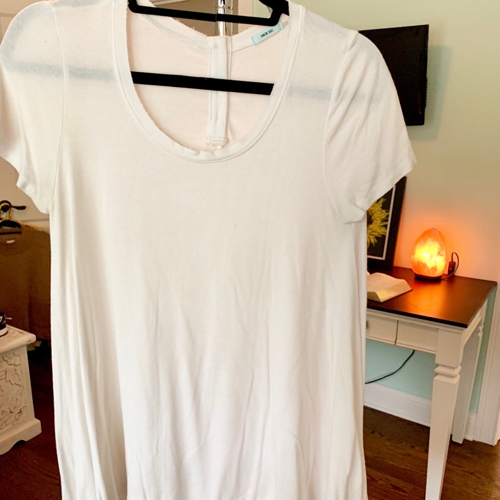 White, thin material shirt